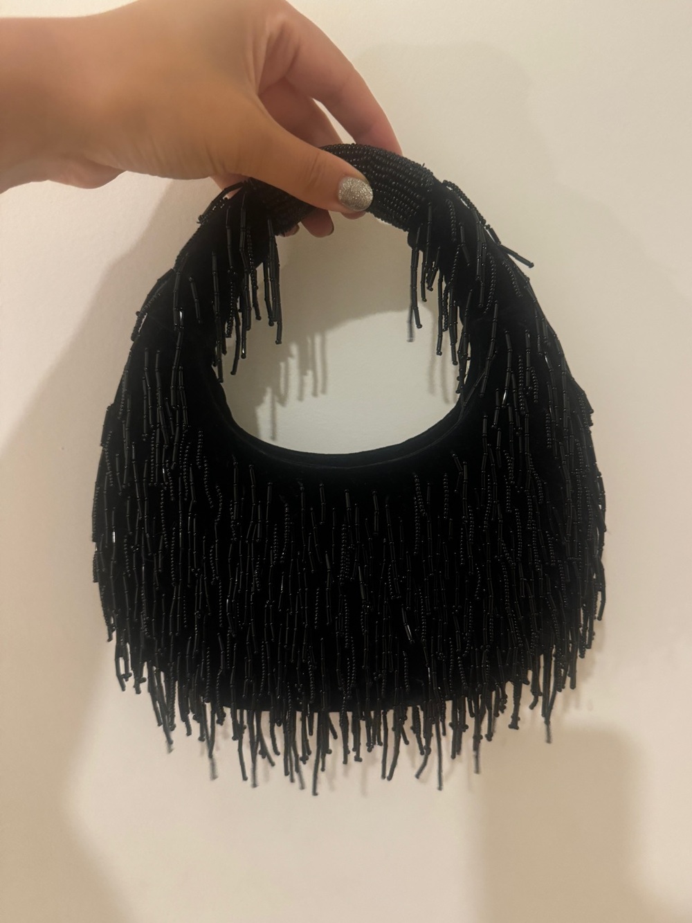 Beaded fringe mini bag